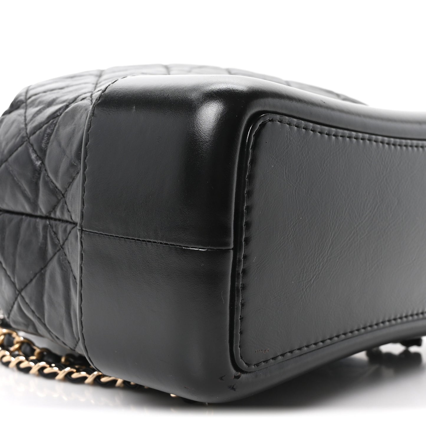 Aged Calfskin Quilted Small Gabrielle Backpack Black
