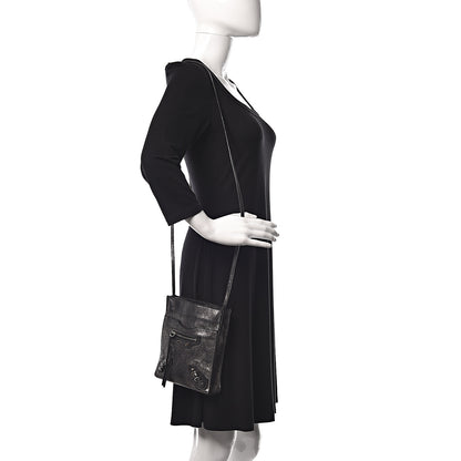 Balenciaga Metallic Calfskin Milkyway Papier Crossbody Bag Black 2 of 15