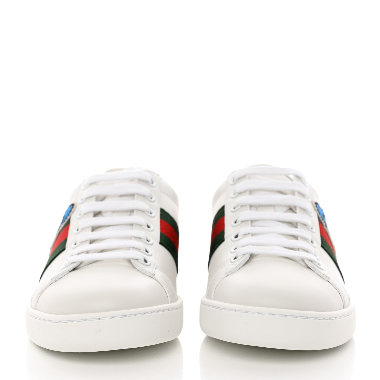 X DISNEY Calfskin Miro Soft Web Donald Duck Womens Ace Sneakers 36 White New Shamarock
