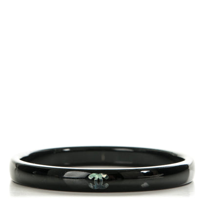Chanel Resin Mother of Pearl CC Bangle Black 1 of 4