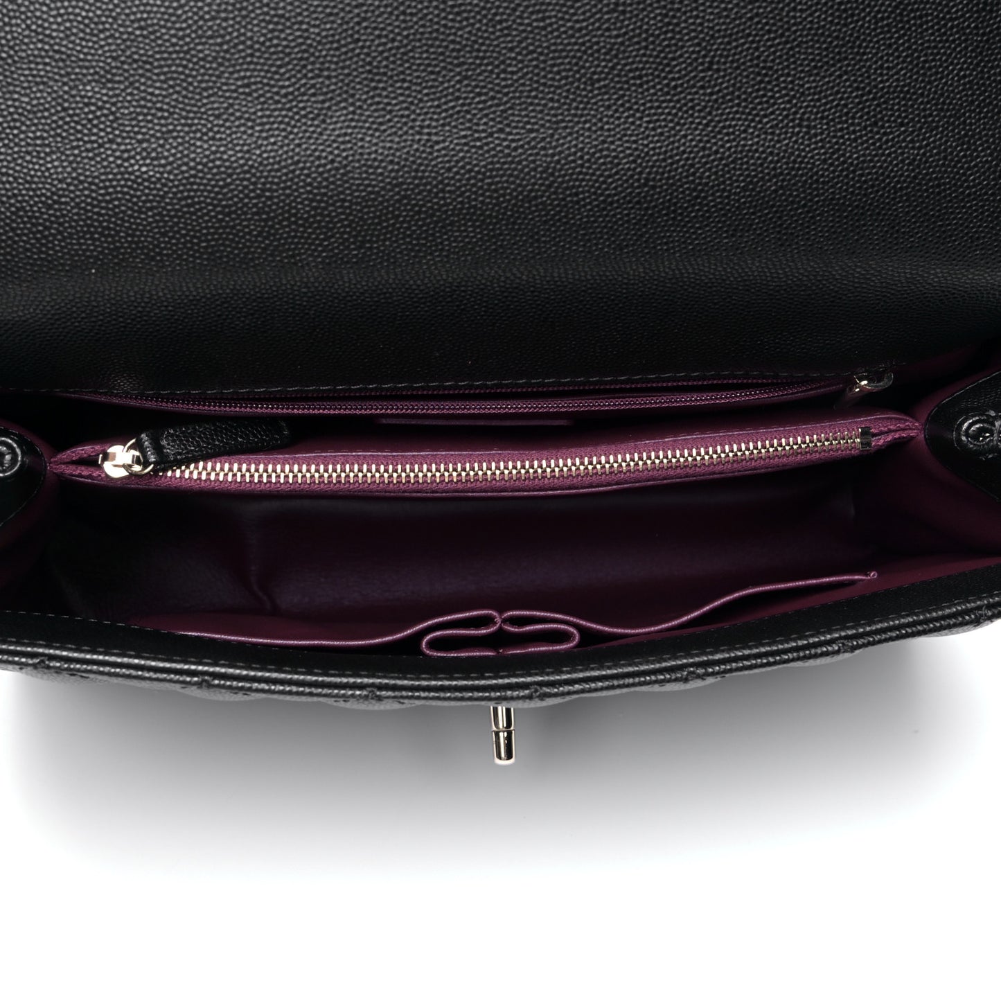 Caviar Quilted Medium Coco Handle Flap Black