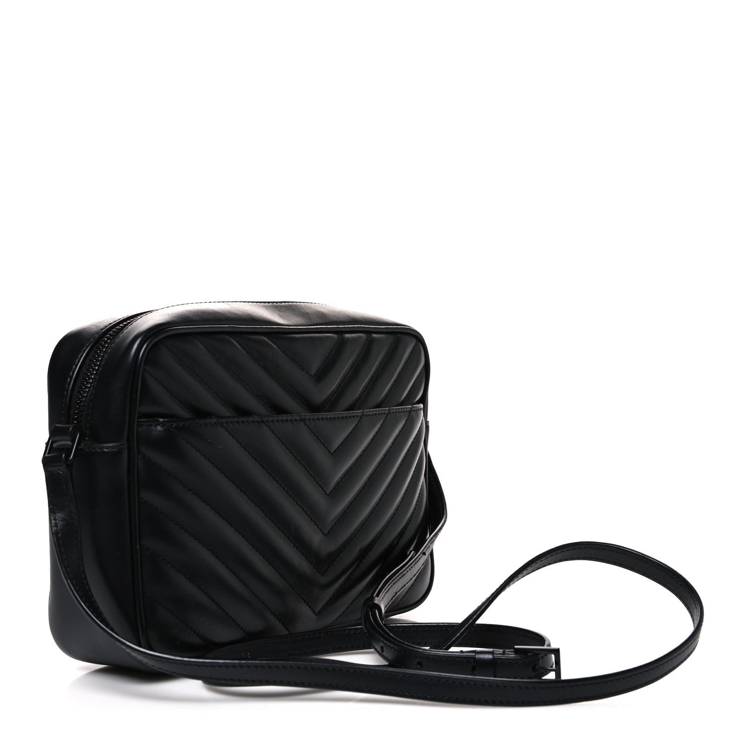Saint Laurent Calfskin Matelasse Monogram Monochrome Lou Camera Bag Black 3 of 11
