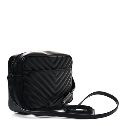 Saint Laurent Calfskin Matelasse Monogram Monochrome Lou Camera Bag Black 3 of 11