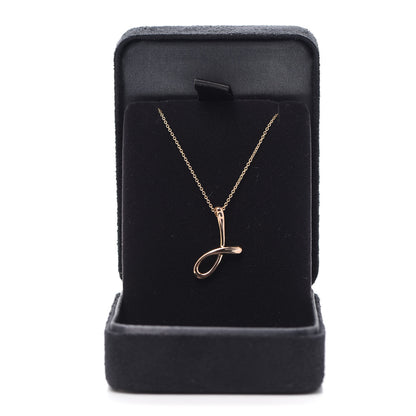 Tiffany 18K Rose Gold Elsa Peretti Letter J Pendant Necklace 5 of 5