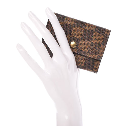 Louis Vuitton Damier Ebene Porte-Monnaie Plat Coin Purse 2 of 9