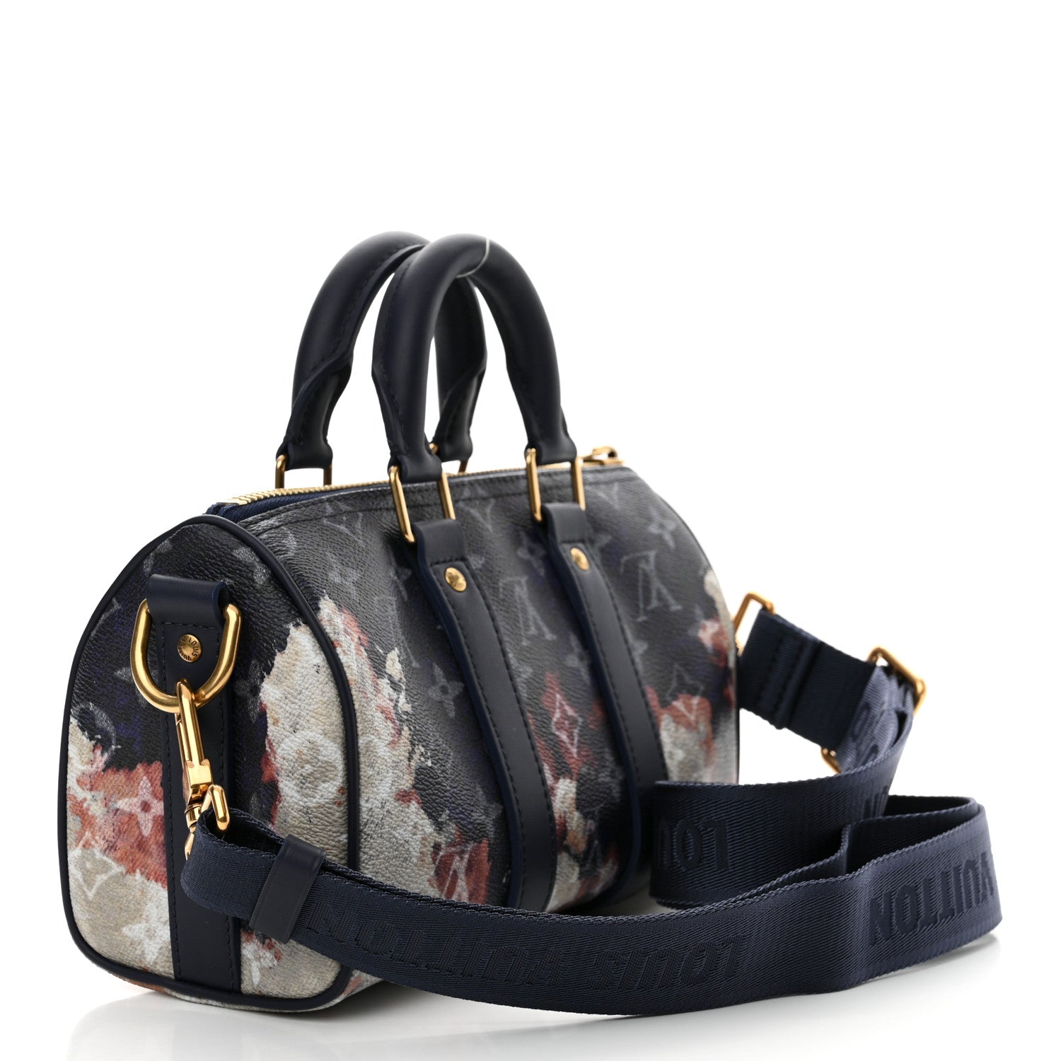 Louis Vuitton Monogram Bleach Keepall Bandouliere 25 Ink Blue 3 of 9