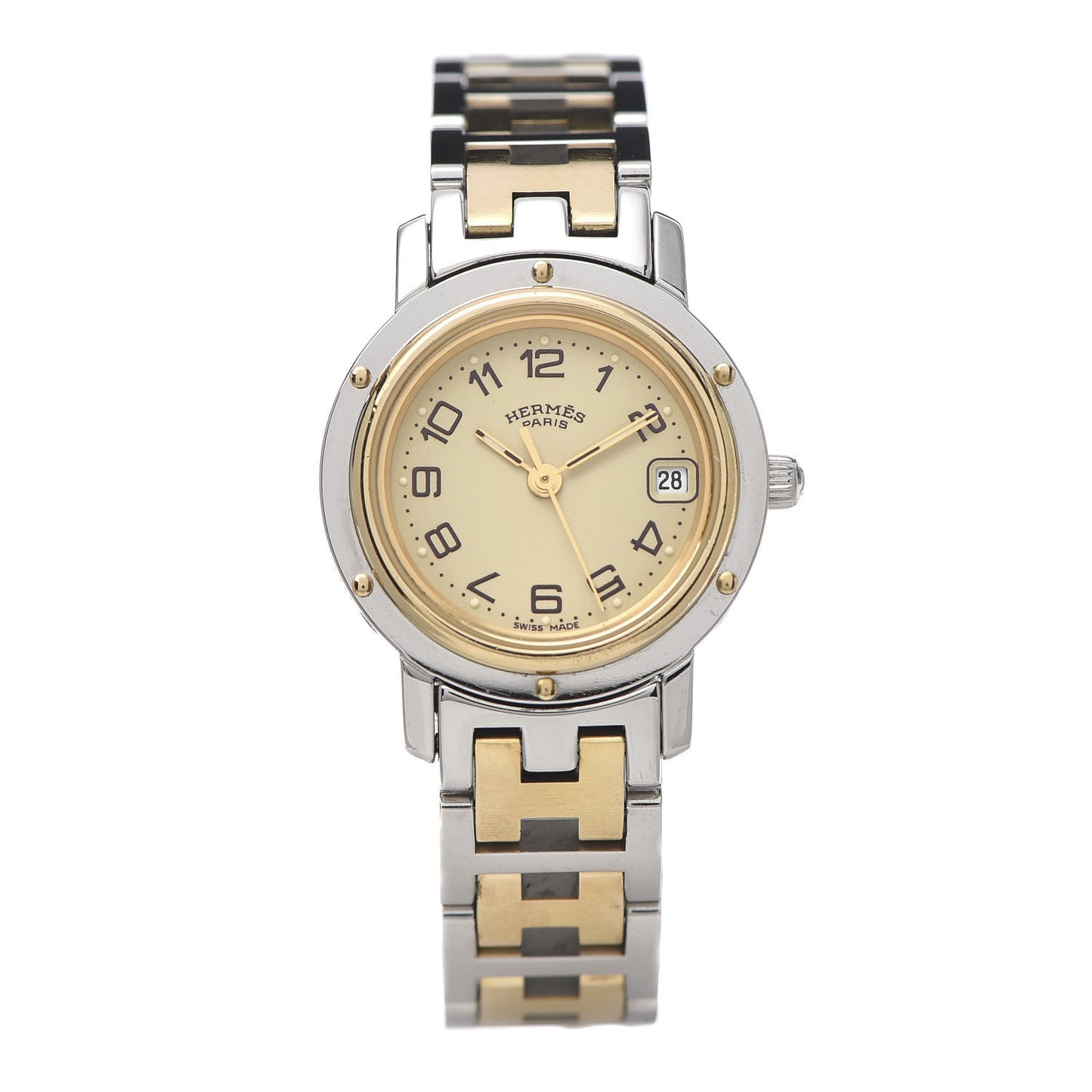Stainless Steel 24mm Clipper Quartz Watch Gold