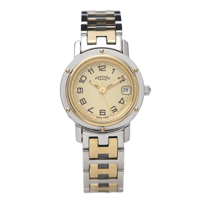 Hermes Stainless Steel 24mm Clipper Quartz Watch Gold 1 of 6