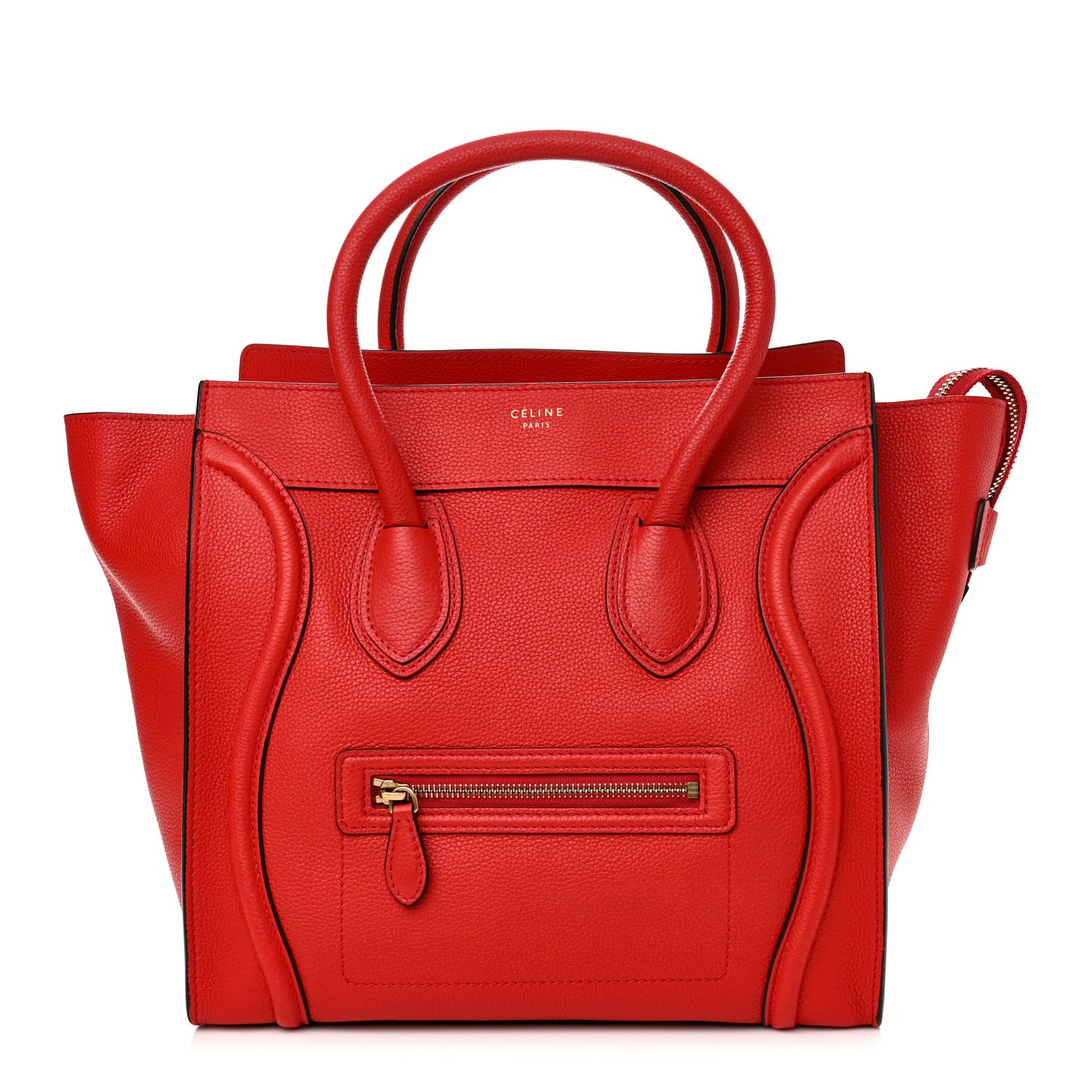 Drummed Calfskin Mini Luggage Coquelicot