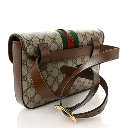 Gucci GG Supreme Monogram Azalea Calfskin Web Jackie 1961 Belt Bag 100 40 Beige Ebony Brown Sugar 3 of 10