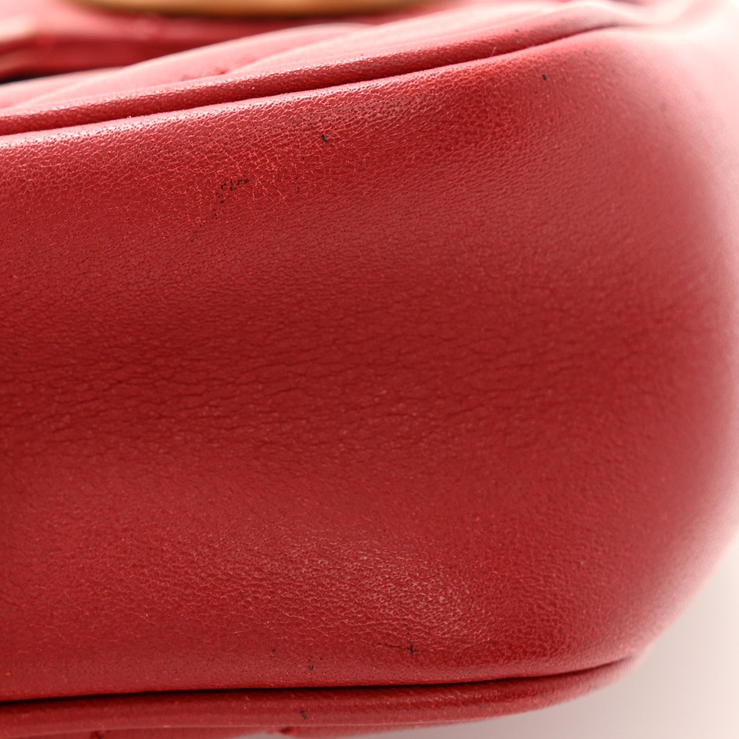 Gucci Calfskin Matelasse Super Mini GG Marmont Shoulder Bag Hibiscus Red 11 of 11