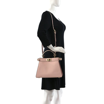 Fendi X VERSACE Vitello Seta Nappa Fendace FF Baroque Small Peekaboo I SEE U Satchel Rosa Confetto White Gold 2 of 10
