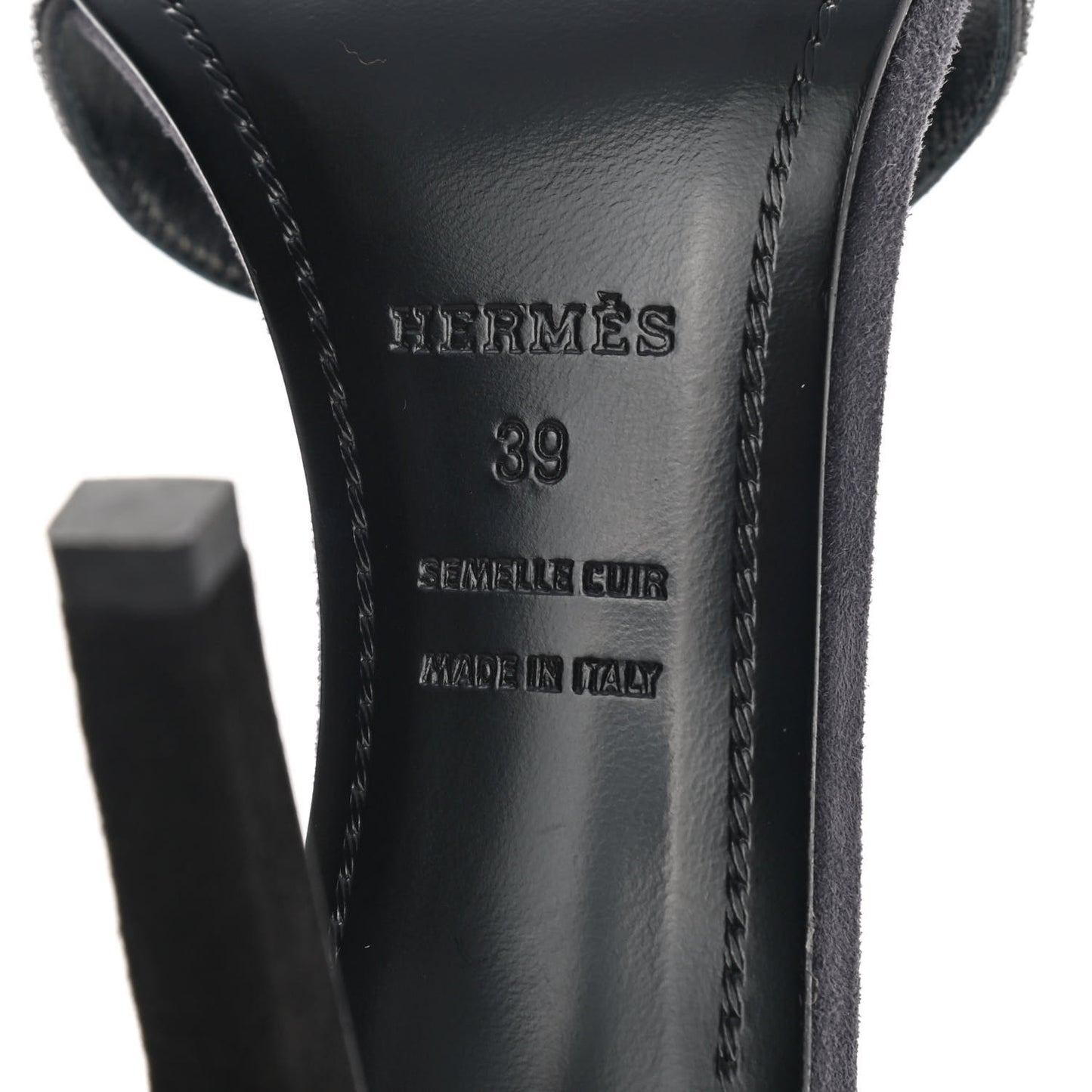 Suede Goatskin Crystal Premiere 105 Sandals 39 Black