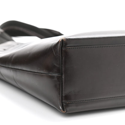 Prada Vitello Lux Logo Tote Dark Brown 8 of 14