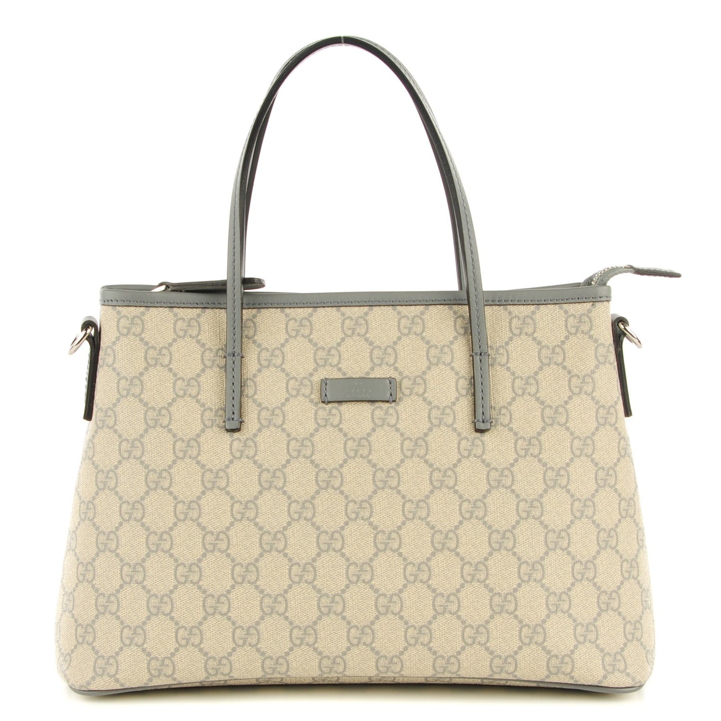GG Supreme Monogram Small Zippered Tote Ecru Grigio