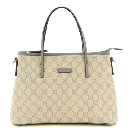 Gucci GG Supreme Monogram Small Zippered Tote Ecru Grigio 1 of 7