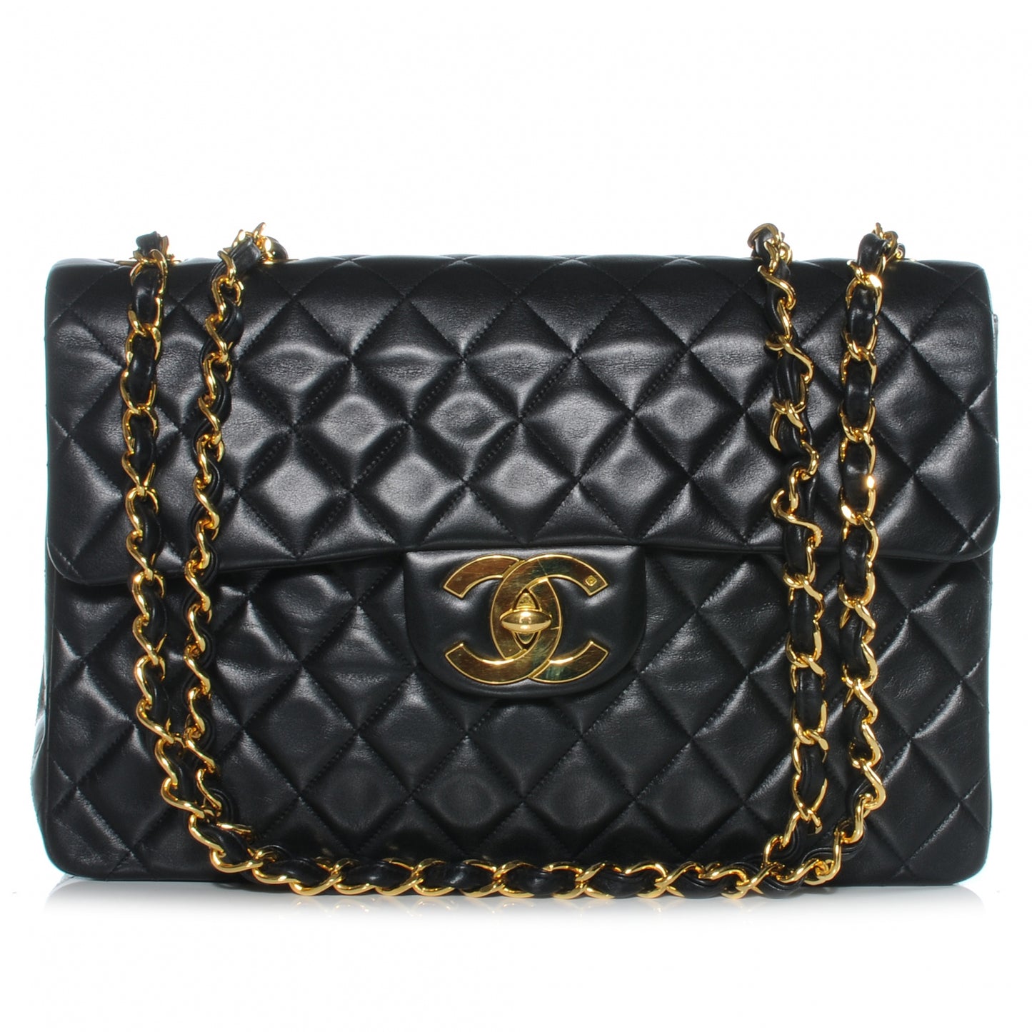 Lambskin XL Jumbo Flap Black