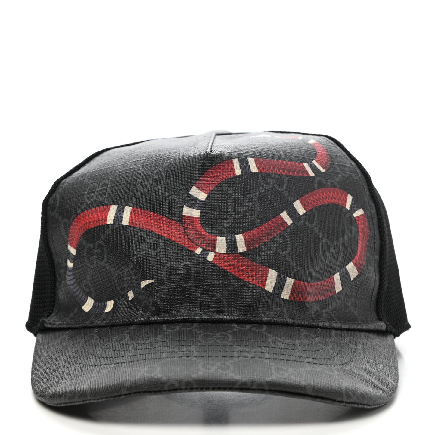 GG Supreme Monogram Kingsnake Print Baseball Hat L Black