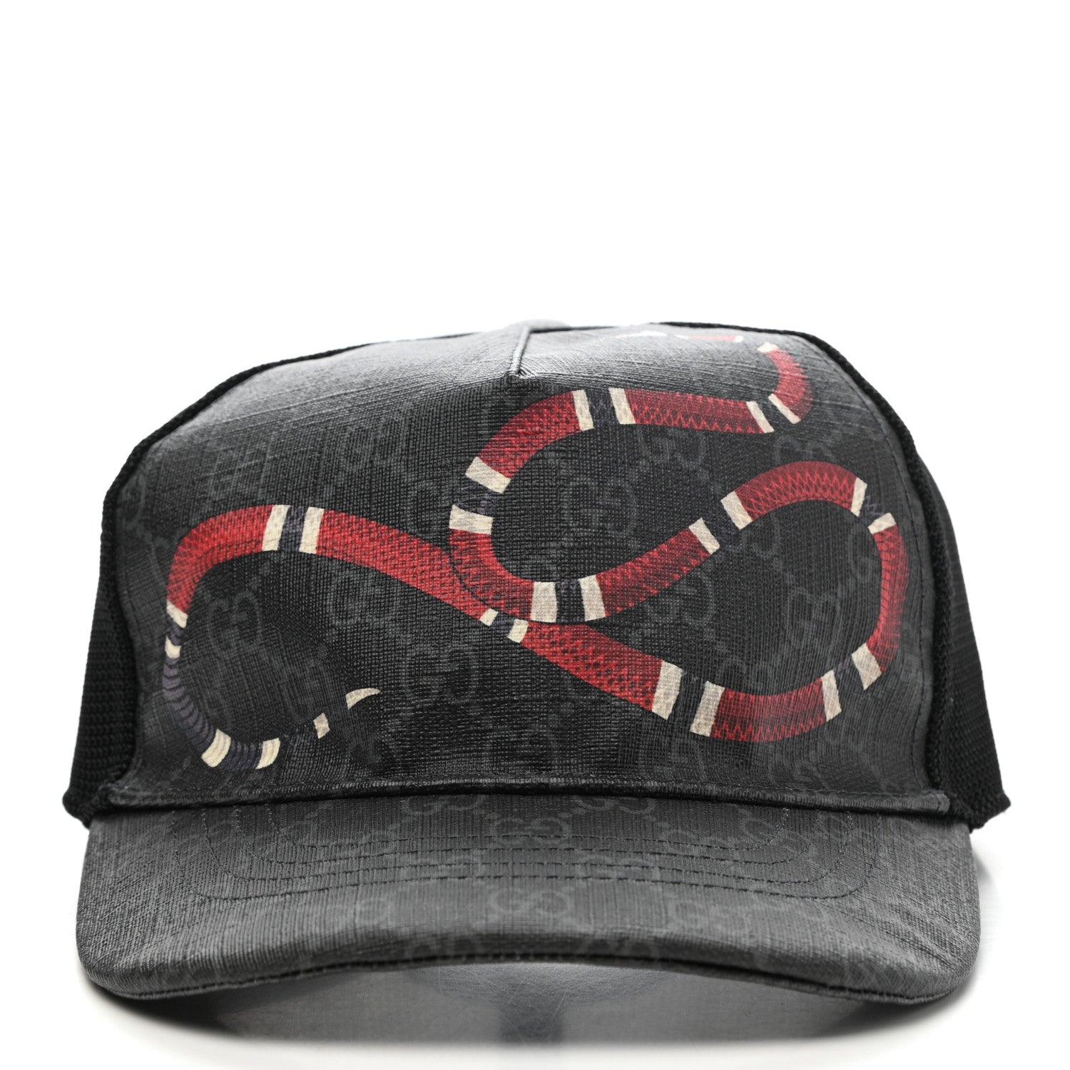 Gucci GG Supreme Monogram Kingsnake Print Baseball Hat L Black 3 of 9