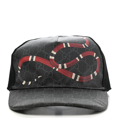 Gucci GG Supreme Monogram Kingsnake Print Baseball Hat L Black 3 of 9