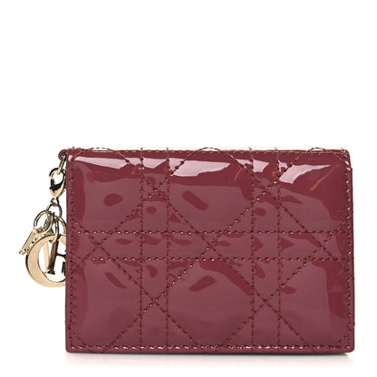 Christian Dior Patent Cannage Small Lady Dior Flap Card Holder Pink 1 of 9