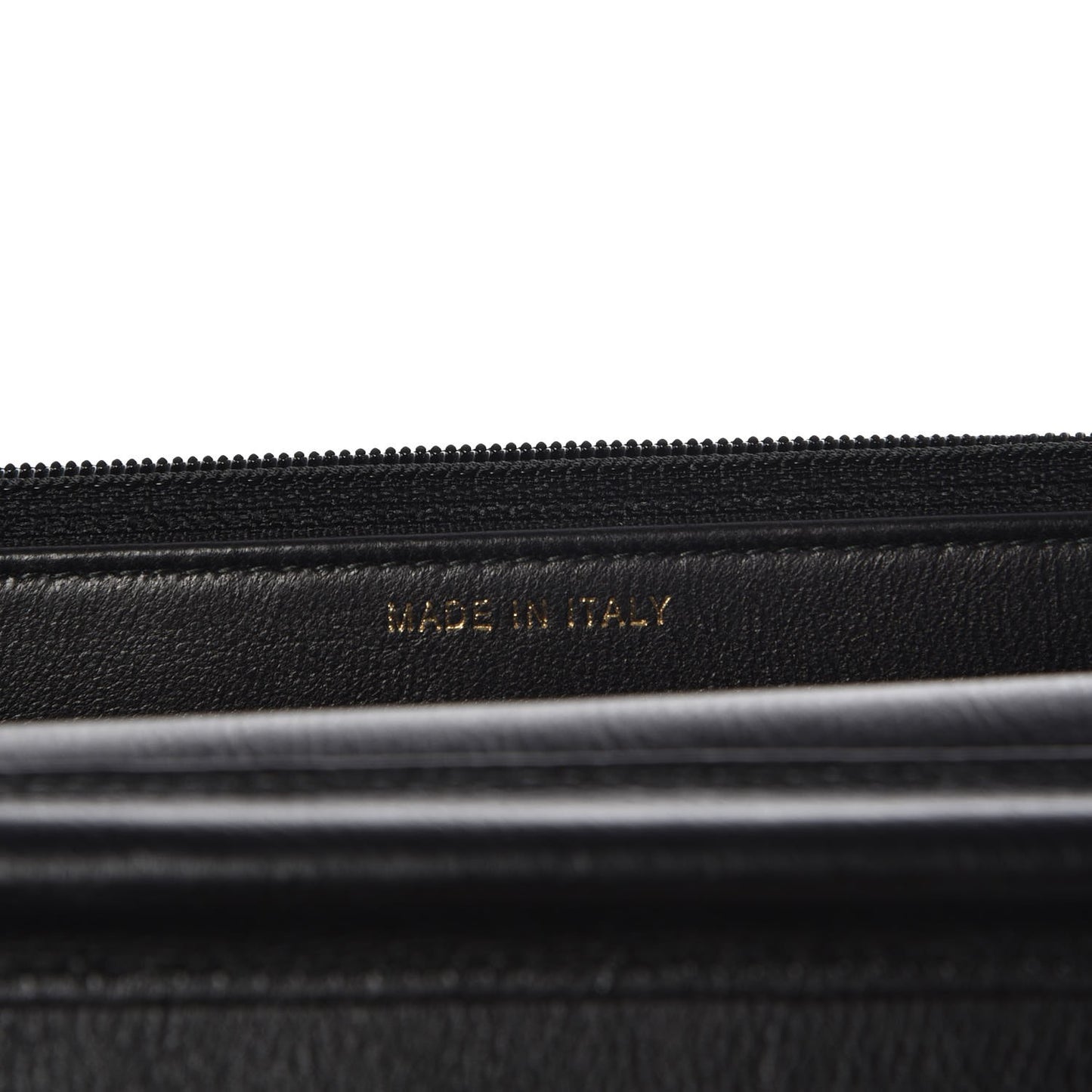 Calfskin Chevron Quilted Wallet On Chain WOC Black