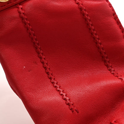 Hermes Lambskin Clous de Selle Gloves 7 Red 9 of 10