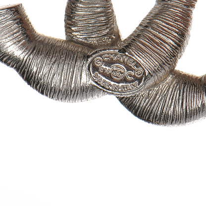 Chanel Crystal CC Twisted Earrings Silver 4 of 5