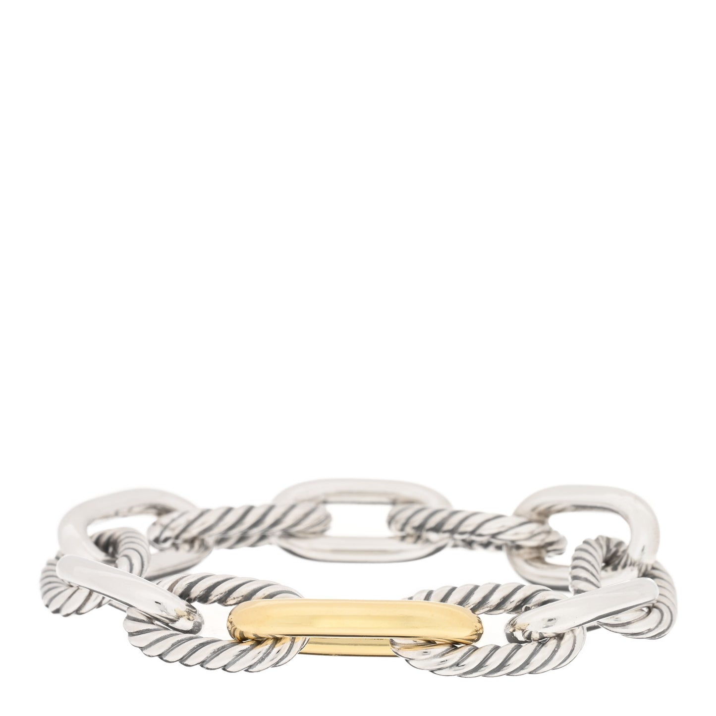Sterling Silver 18K Yellow Gold 11mm Madison Chain Bracelet