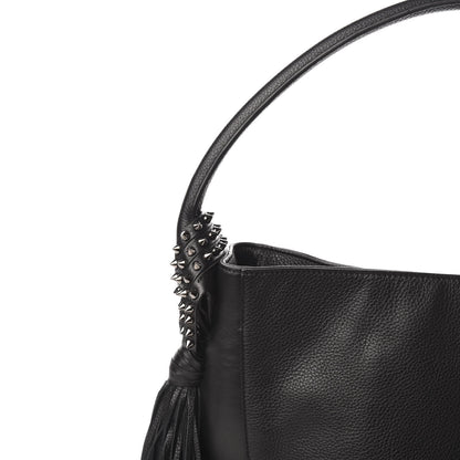 Christian Louboutin Empire Calf Spikes Fringe Eloise Hobo Black 10 of 10