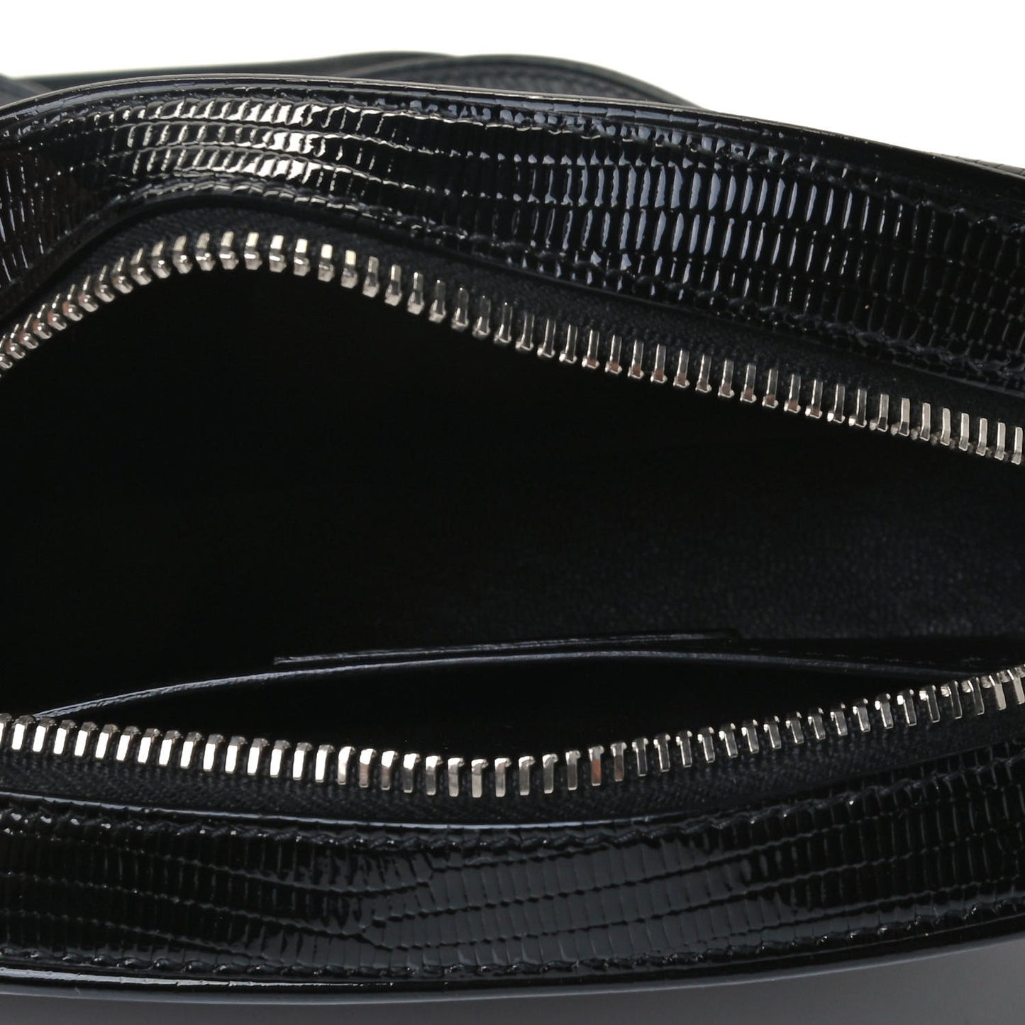 Calfskin Lizard Embossed Le 61 Camera Bag Black
