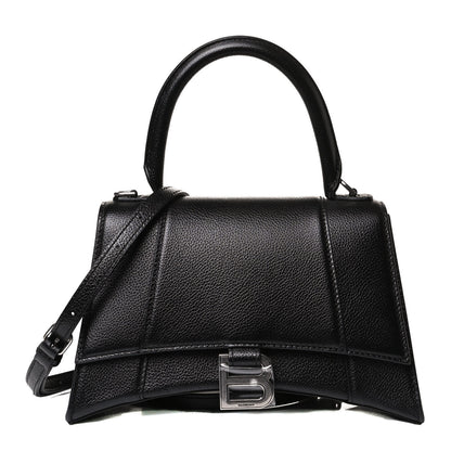 Balenciaga Grained Calfskin Small Hourglass Top Handle Bag Black 1 of 14