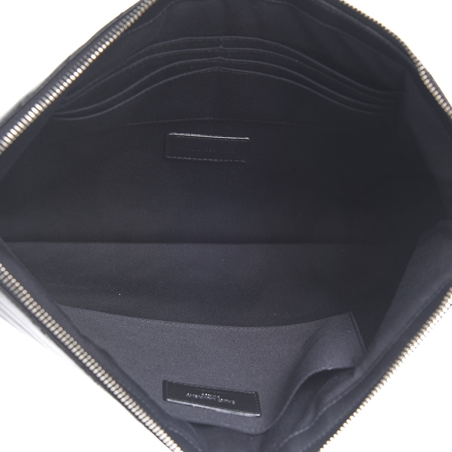 Saint Laurent Calfskin Matelasse Chevron Monogram Document Holder Black 4 of 7