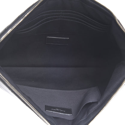 Saint Laurent Calfskin Matelasse Chevron Monogram Document Holder Black 4 of 7
