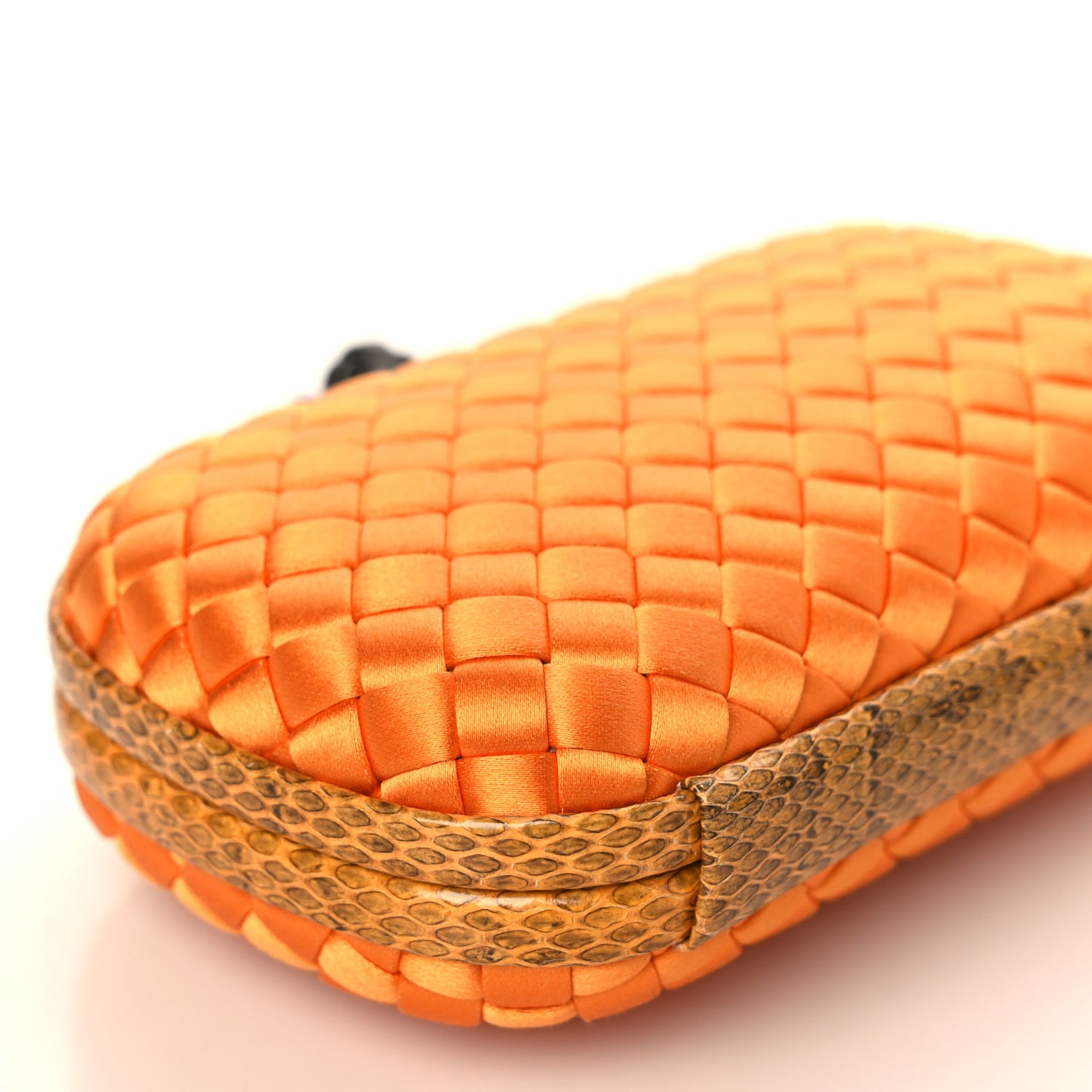 Satin Intreccio Impero Ayers Knot Clutch Orange