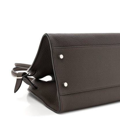 The Row Grained Calfskin Margaux Shoulder 12 Deep Brown 9 of 10