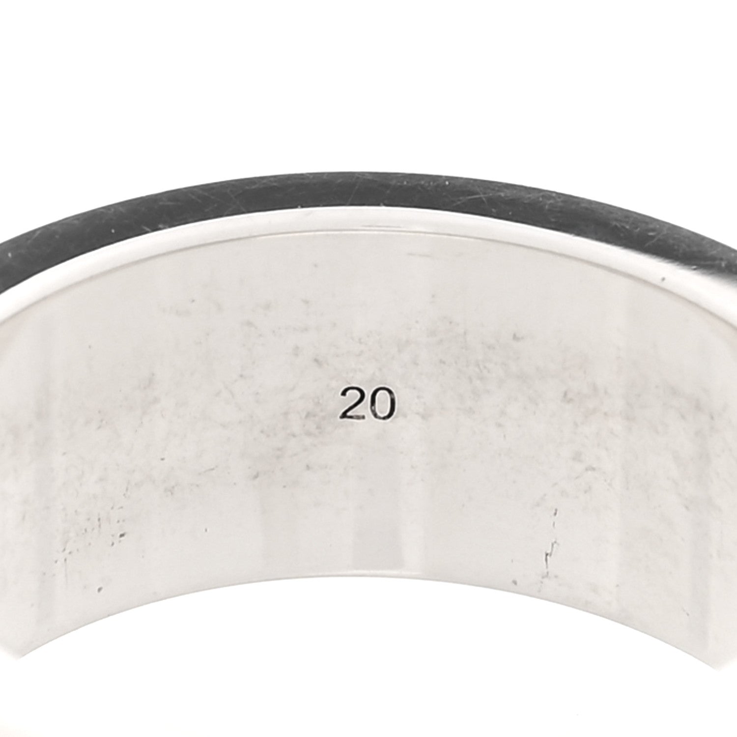 Gucci X ADIDAS Sterling Silver Trefoil GG Monogram Band Ring 53 6.5 5 of 7