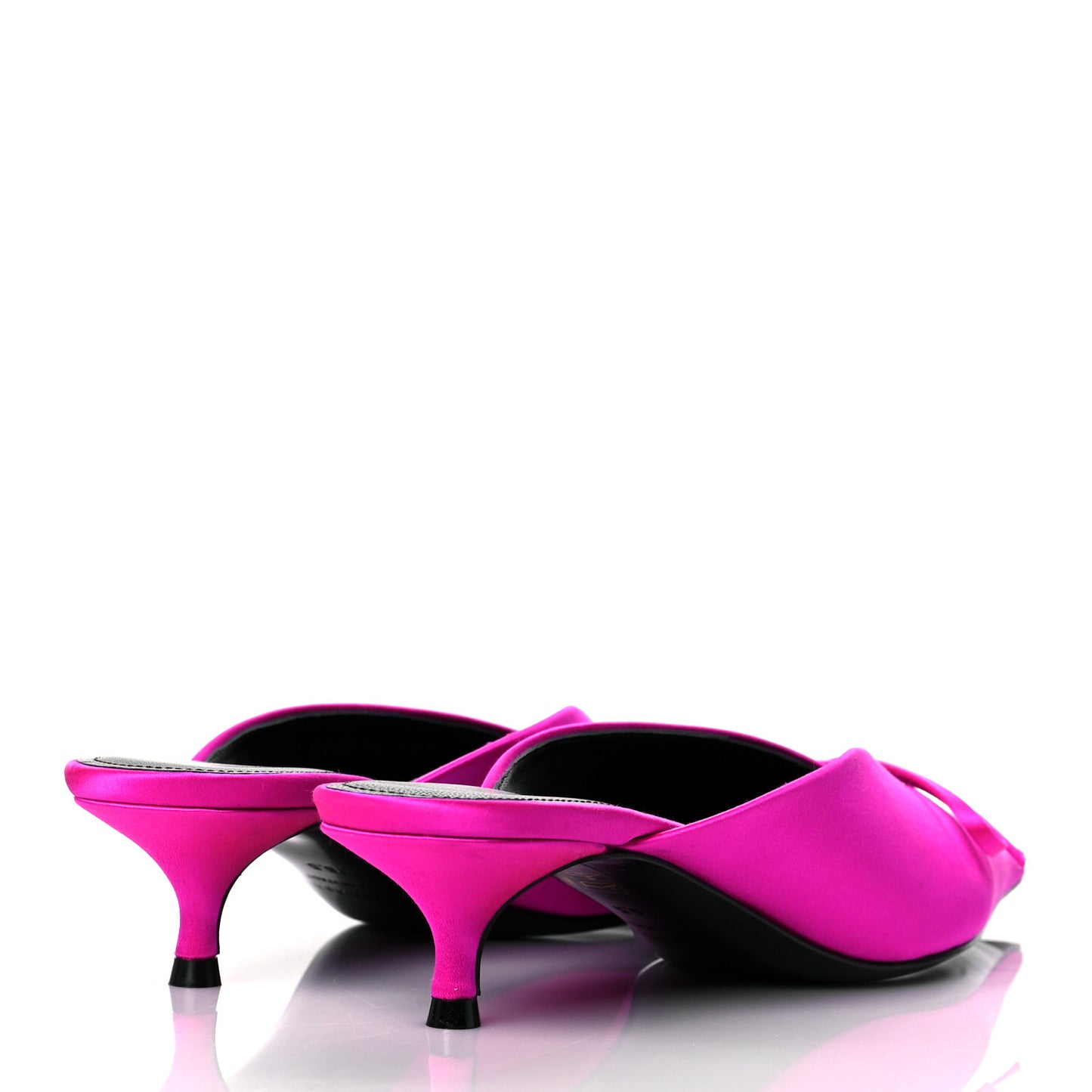 Satin Pointed Toe Knife 40mm Mules 36.5 Rose Fuchsia