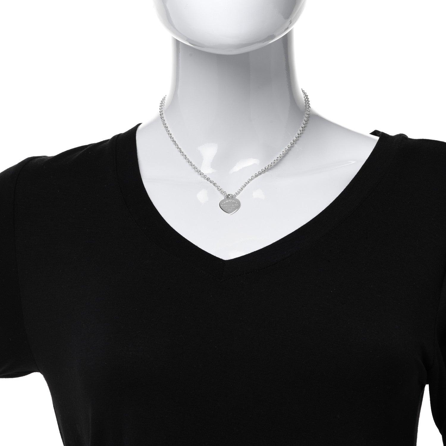 Tiffany Sterling Silver Small Return to Tiffany Heart Pendant Necklace 2 of 7