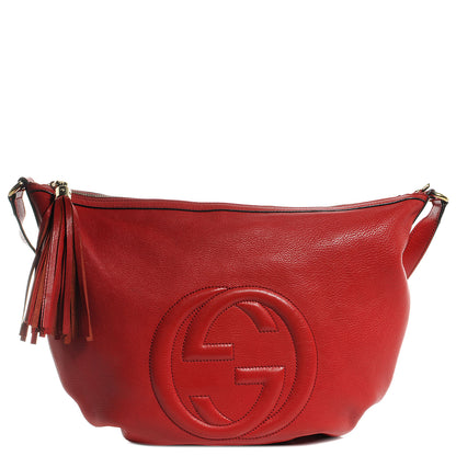 Gucci Pebbled Calfskin Medium Soho Hobo Red 1 of 7