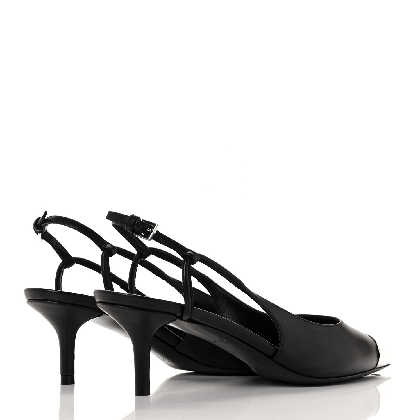 Calfskin Urban Twist Slingback Pumps 36 Black