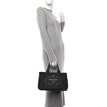 Prada Canapa Small Logo Tote Black 2 of 16