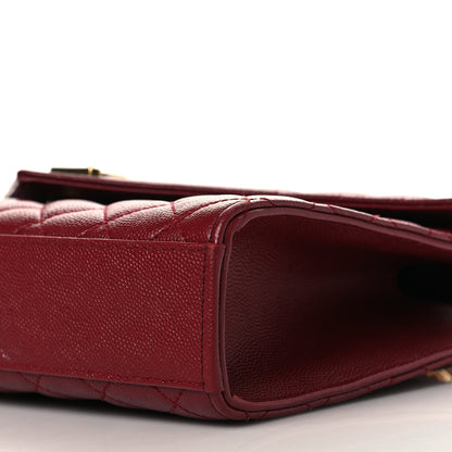 Saint Laurent Grain De Poudre Textured Mixed Matelasse Triquilt Medium Monogram Satchel Oxblood 7 of 8