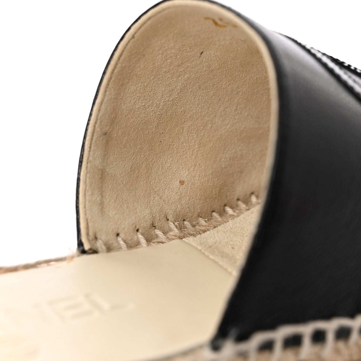 Chanel Iridescent Goatskin Patent CC Espadrille Mules 37 Black 13 of 15