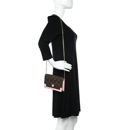 Louis Vuitton Monogram Flore Chain Wallet Rose Ballerine 2 of 12
