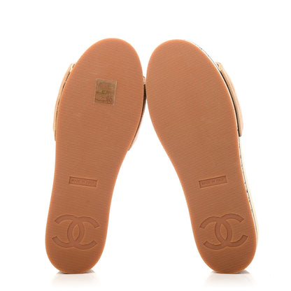 Chanel Suede Cork Mule Sandal 36 Beige Black 6 of 11
