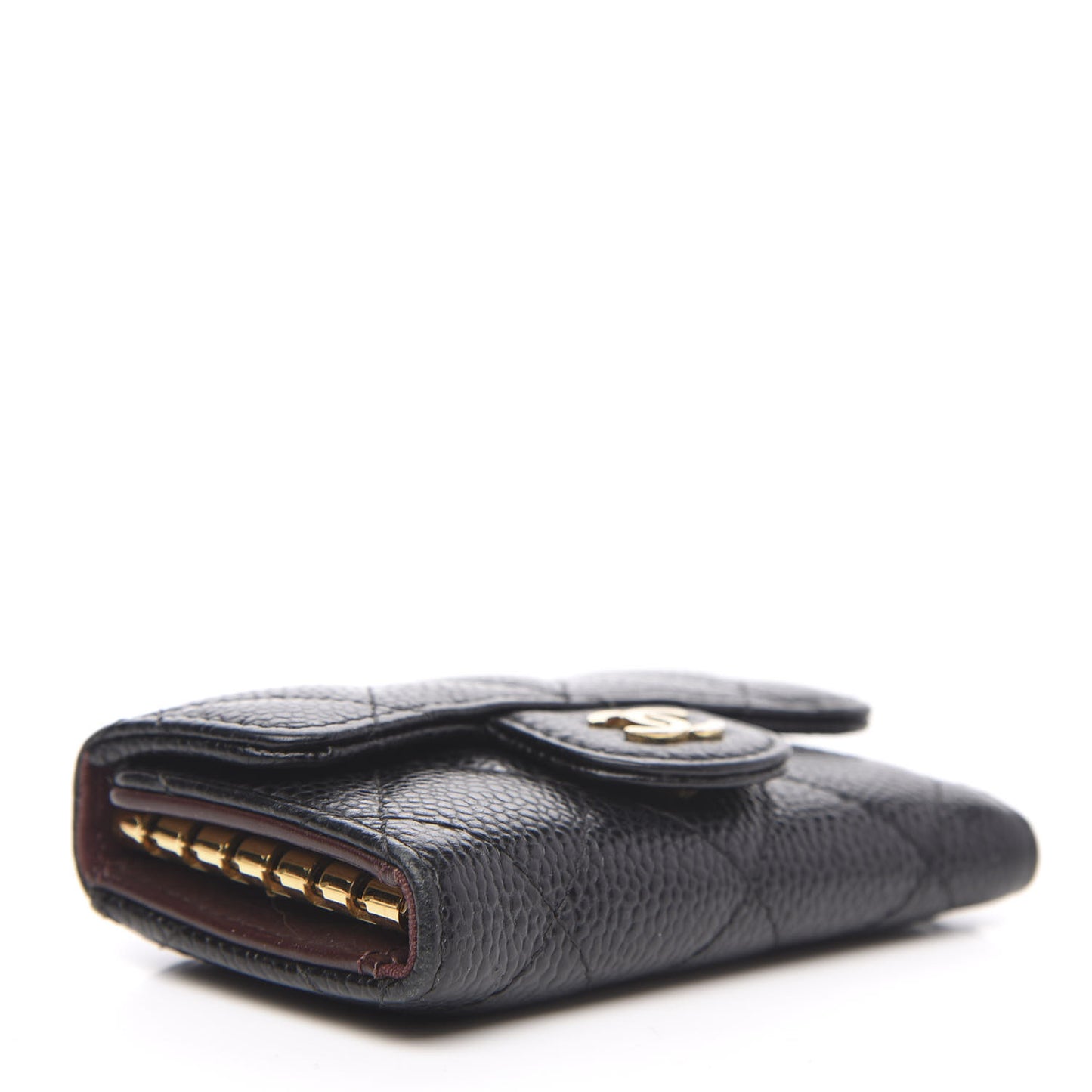 Caviar Quilted 6 Key Holder Black