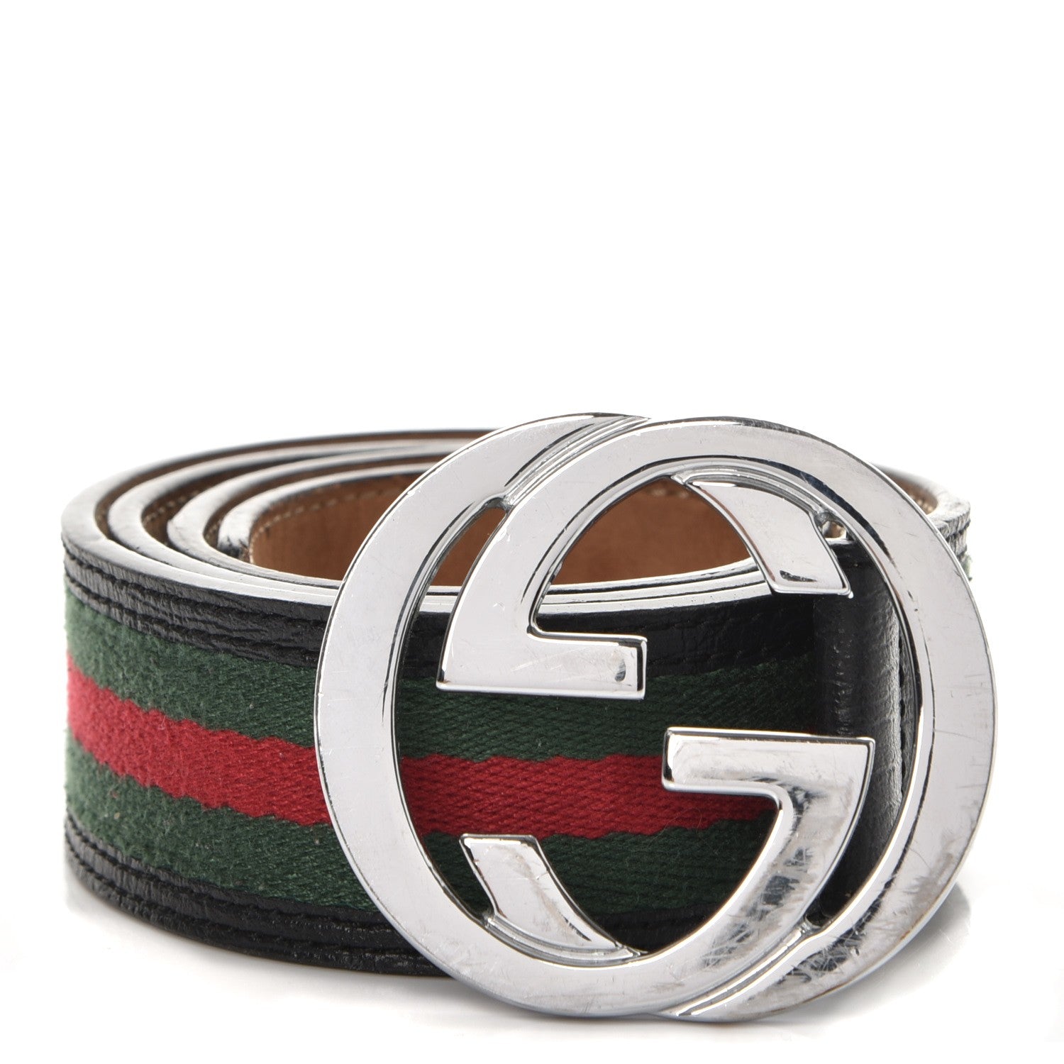 Gucci Calfskin Web Interlocking G Belt 90 36 Black 1 of 11