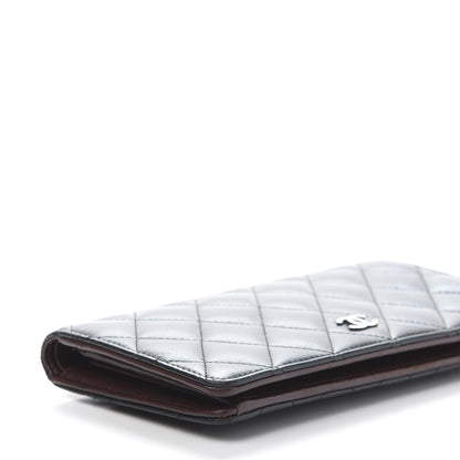 Chanel Lambskin Quilted Yen Wallet Black 11 of 13
