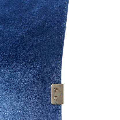 Chanel Metallic Lambskin Perforated Quilted Medium Boy Flap Blue 11 of 14